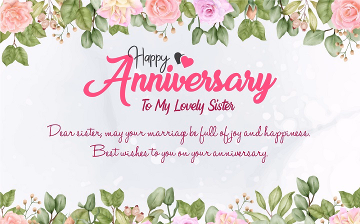 happy anniversary wishes for sister