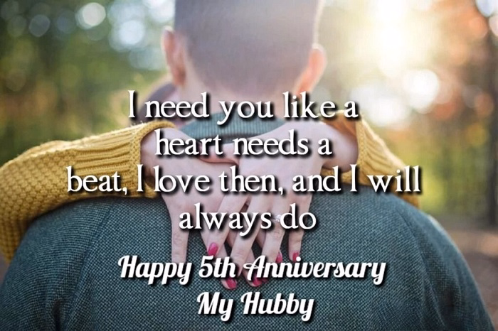 5th wedding anniversary wishes for husband 1